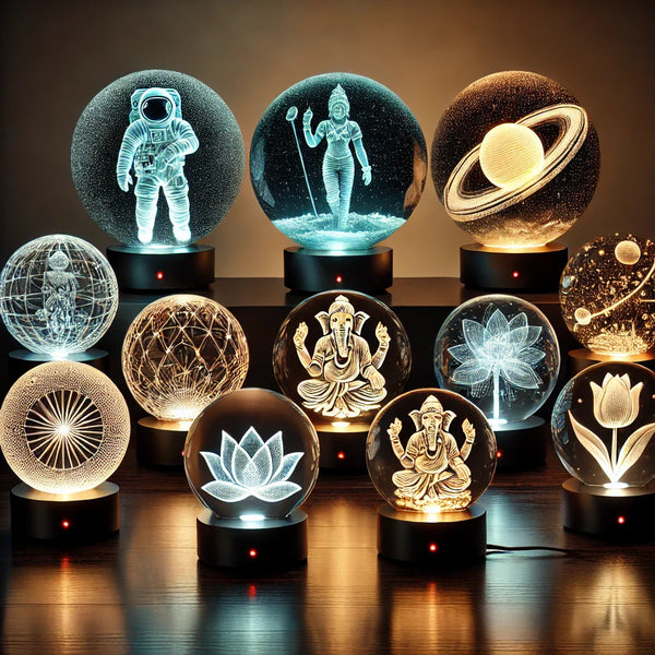Celestial Illuminations: The 3D Crystal Ball Collection