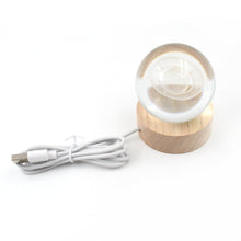Cosmic Explorer: 3D Astronaut Crystal Sphere Lamp - Illuminate Your Universe With Wood Base (1 Pc)