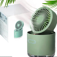 7615 Mini Desktop Cooling Fan Automatic Shaking Head Rotating Spray Humidifier Fan Water Cooling Small Fan Desktop Mini Air Conditioning Fan With Small Water Tank (Battery Not Include)